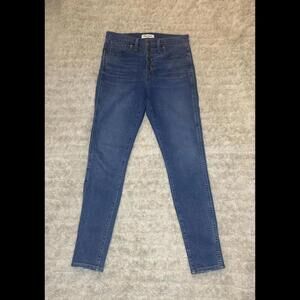 Madewell TENCEL medium wash 10" High-Rise button-front skinny jeans Size 28